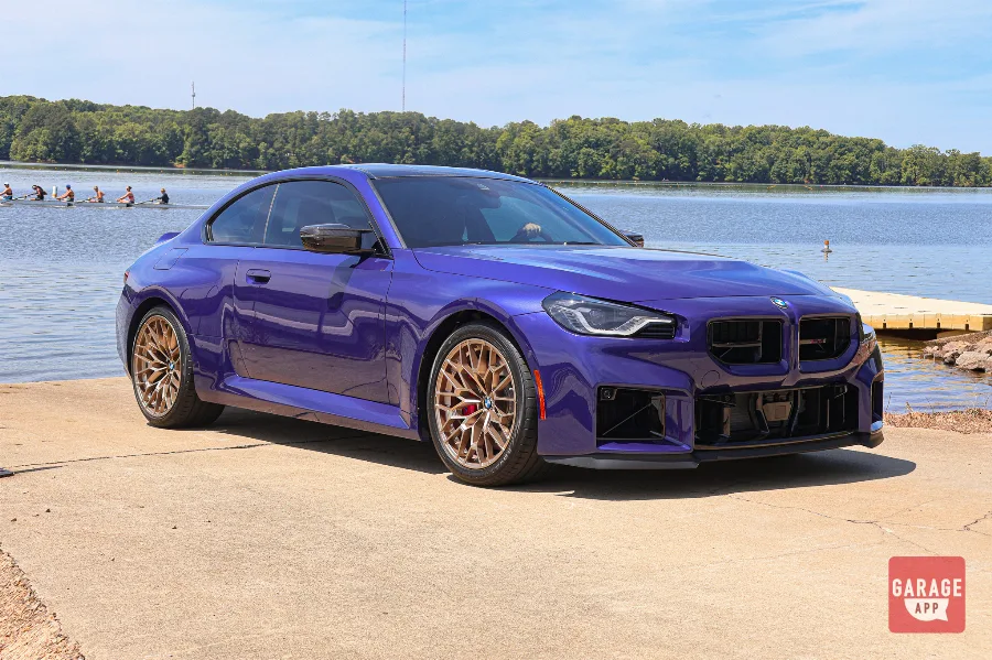 BMW G87 M2 CS high-performance coupe showcased at a BMW enthusiast event featuring track-inspired engineering and modern M styling.