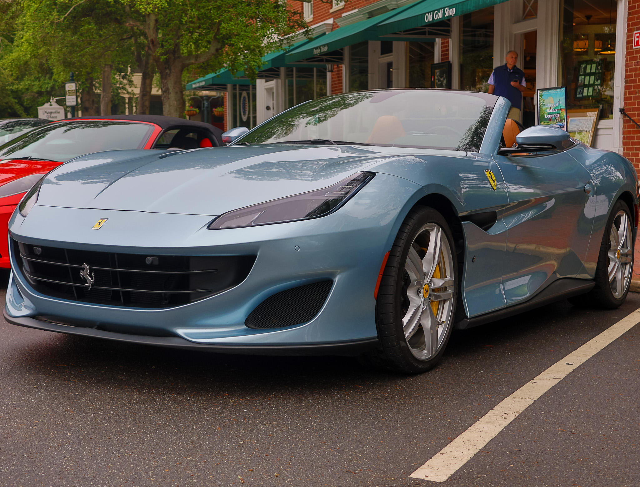 Front three-quarter view of a 2019 Ferrari Portofino twin turbo V8