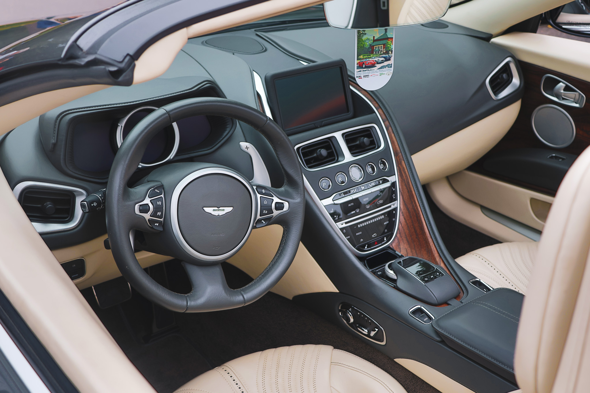 Aston Martin DB11 Volante interior tan leather dashboard