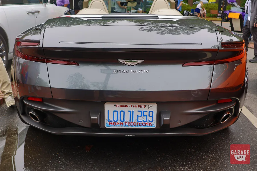 Aston Martin DB11 Volante rear badge and exhaust detail