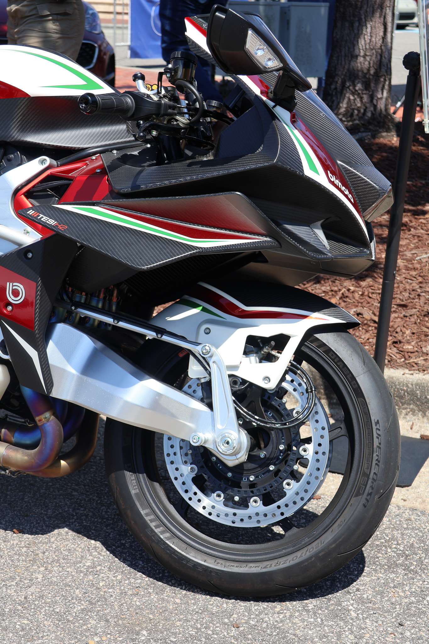 Bimota Tesi H2 front wheel Brembo brakes detail shot