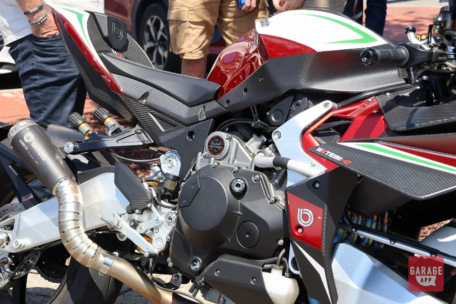 Bimota Tesi H2 supercharged engine bay close-up