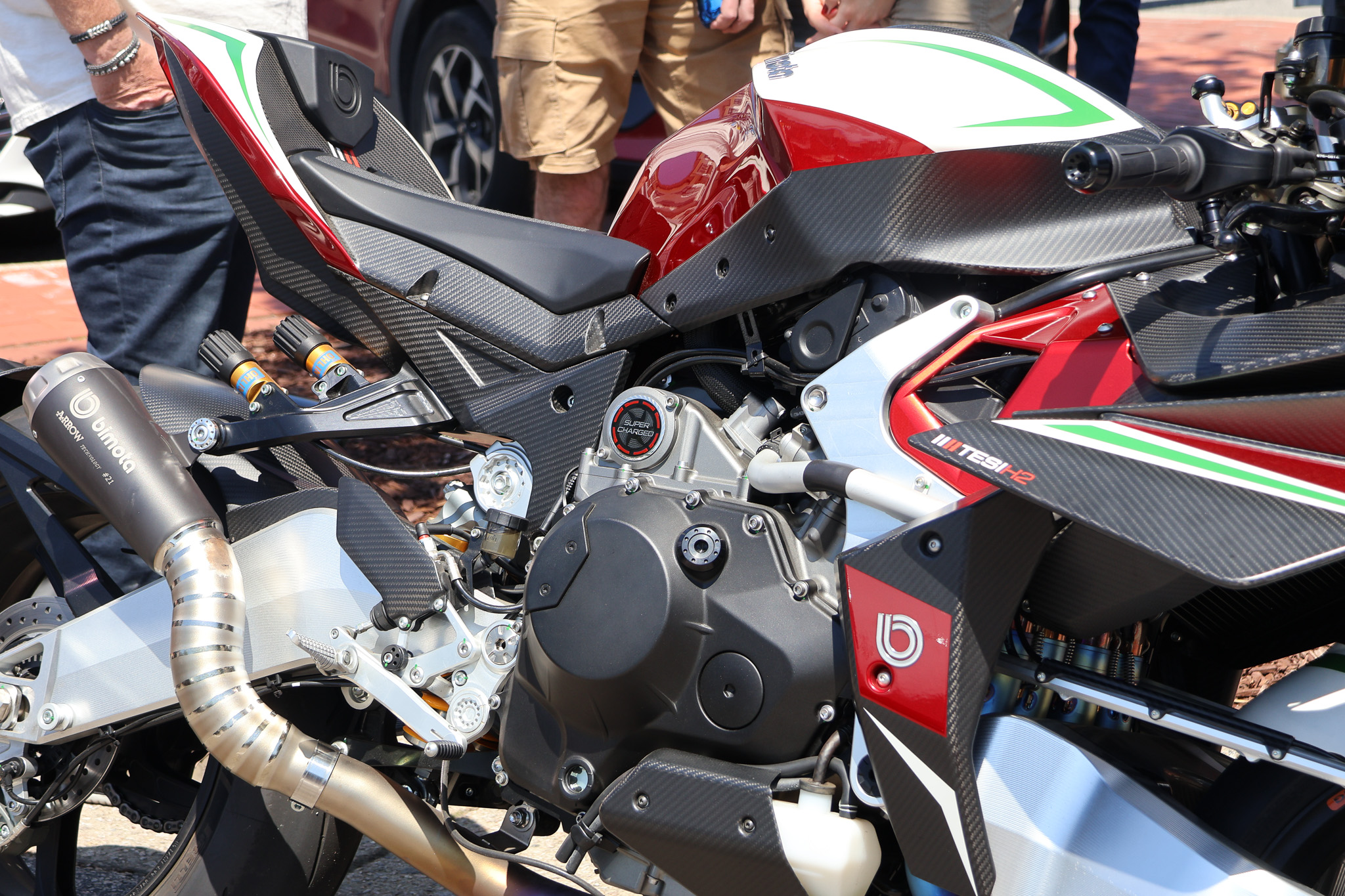 Bimota Tesi H2 supercharged engine bay close-up