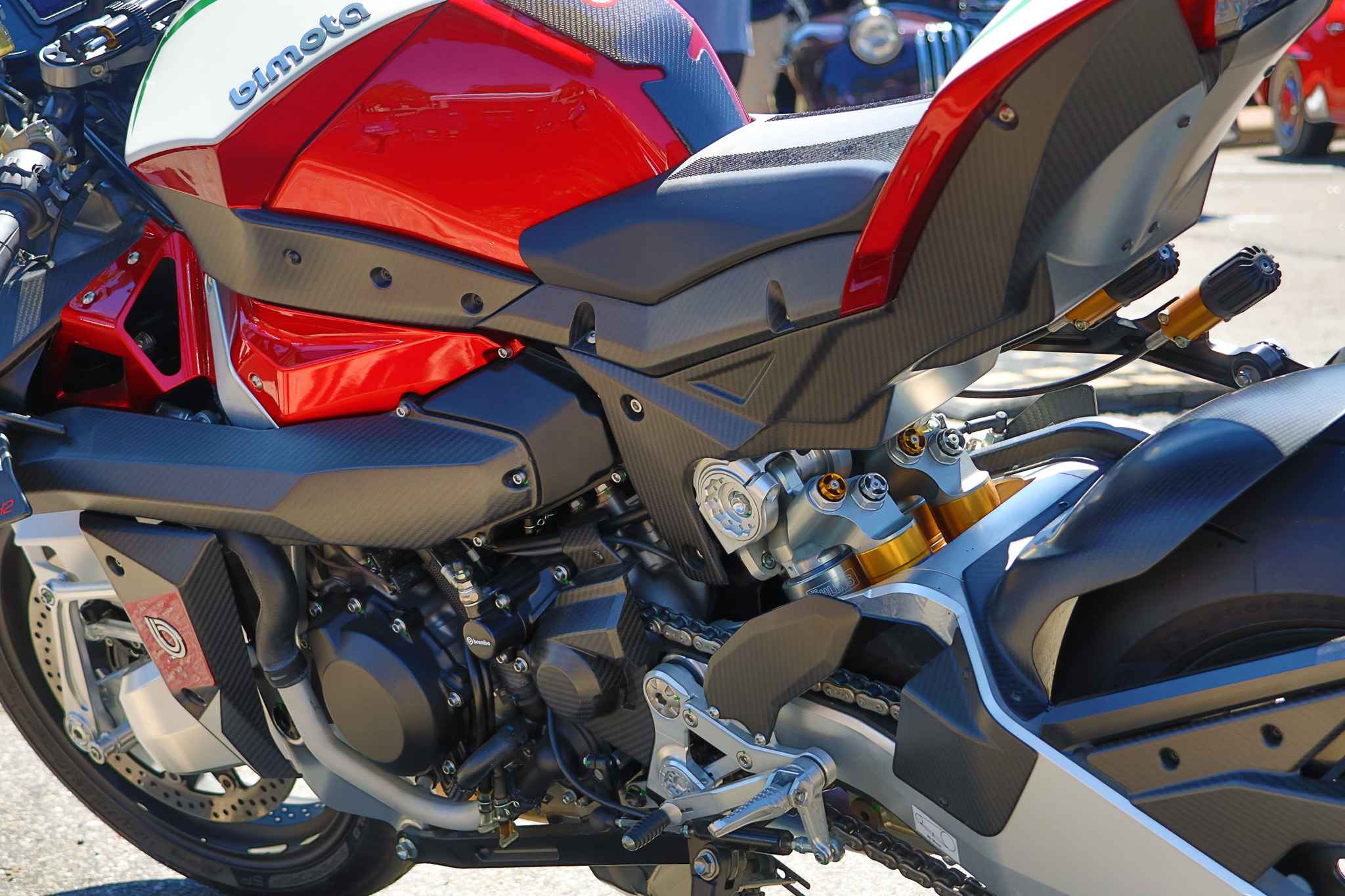 Bimota Tesi H2 swingarm hub-center steering detail