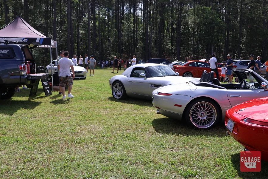 Multiple BMW Z8 roadsters showcased at Europäisch alongside other European sports cars.
