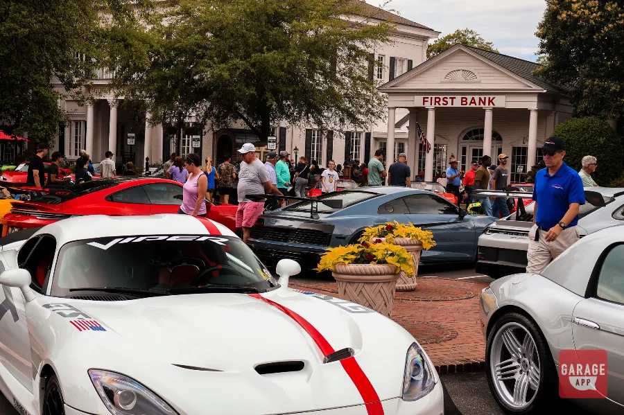 White Dodge Viper GTS lineup at Sandhills Motoring Expo Pinehurst